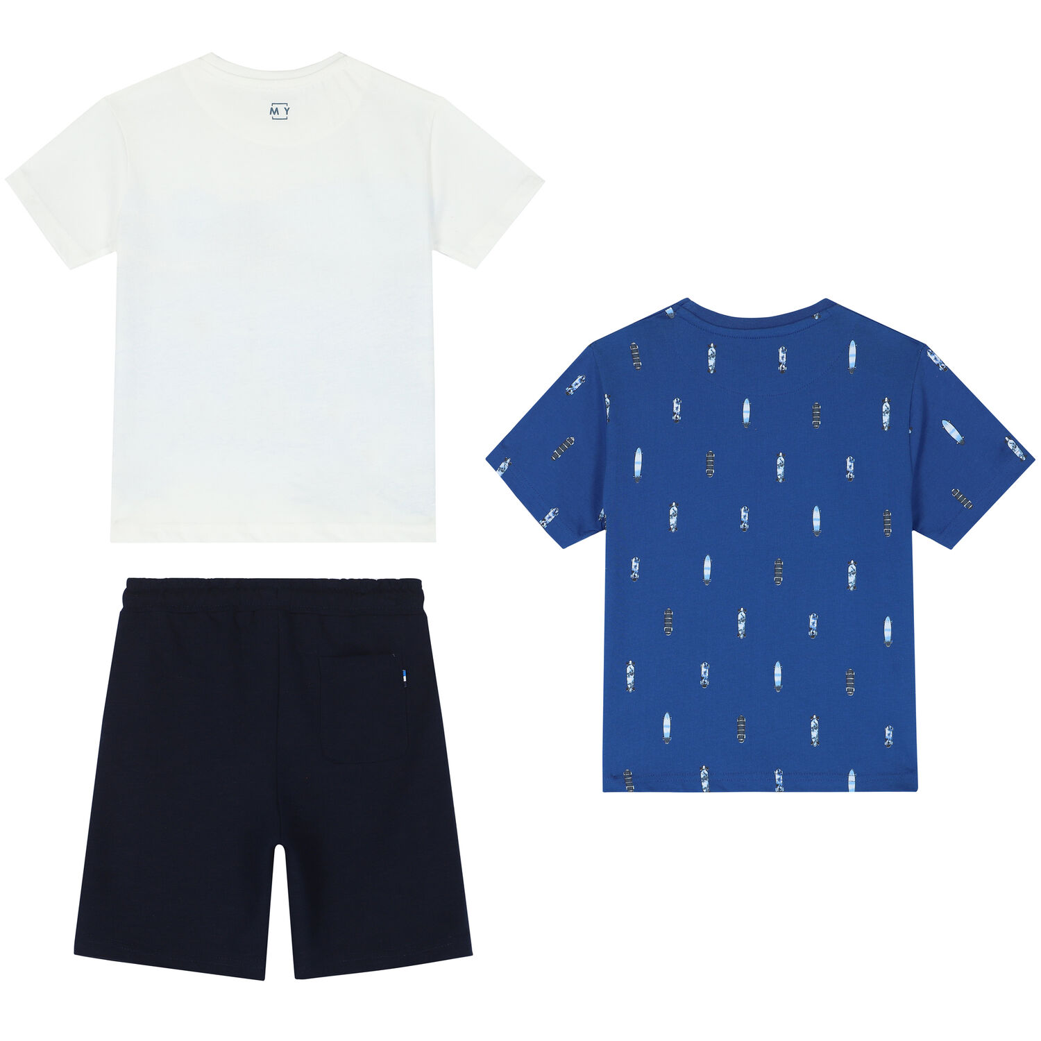 Boys Blue, White & Navy Shorts Set, 2, hi-res