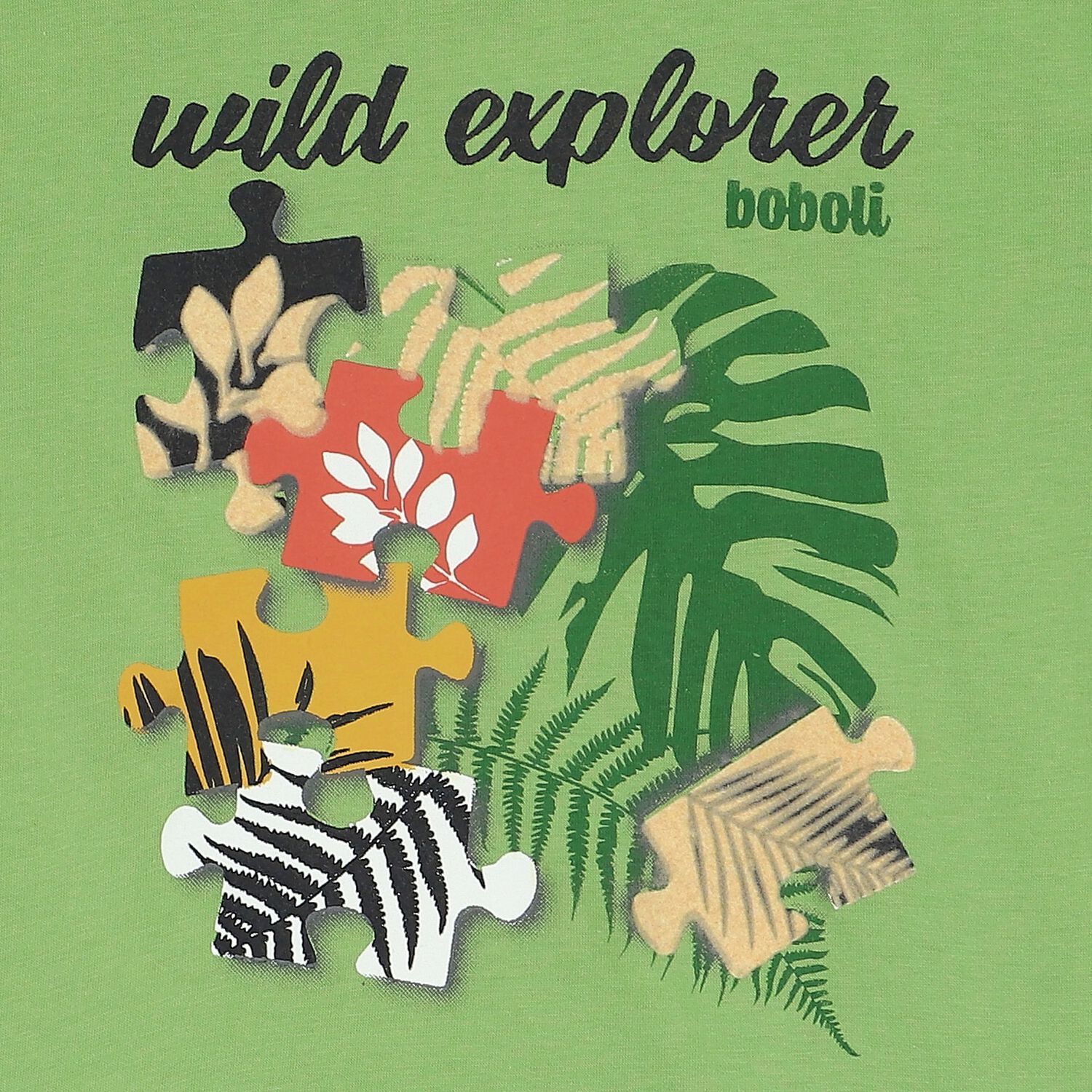 تيشيرت أولاد بطبعة ألغاز باللون الأخضر, 1, hi-res