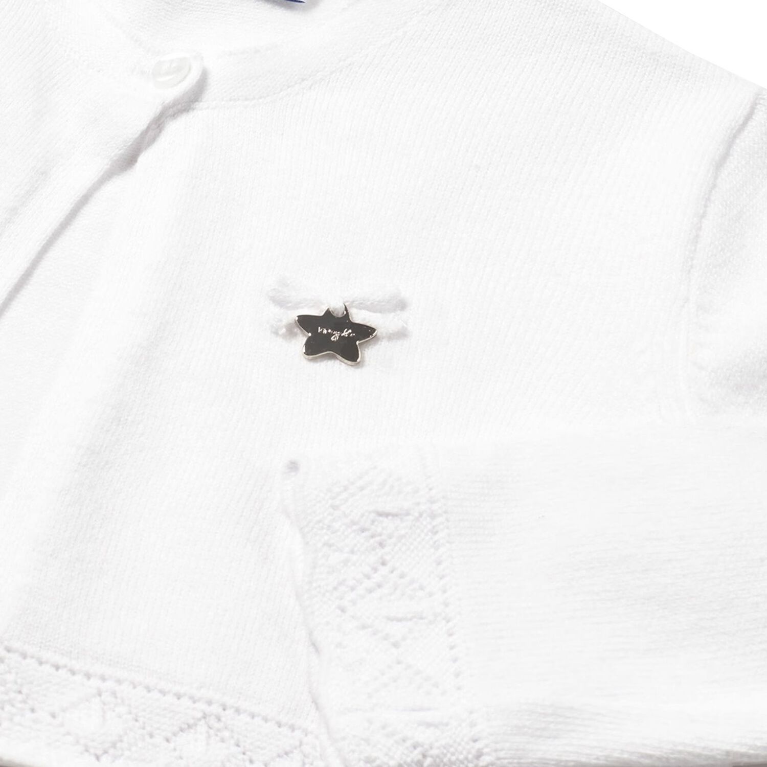 Younger Girls White Cardigan, 2, hi-res