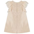 Girls Metallic Gold Dress, 1, hi-res