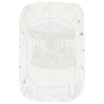 Baby Boys White & Blue Carousel Fitted Sheet