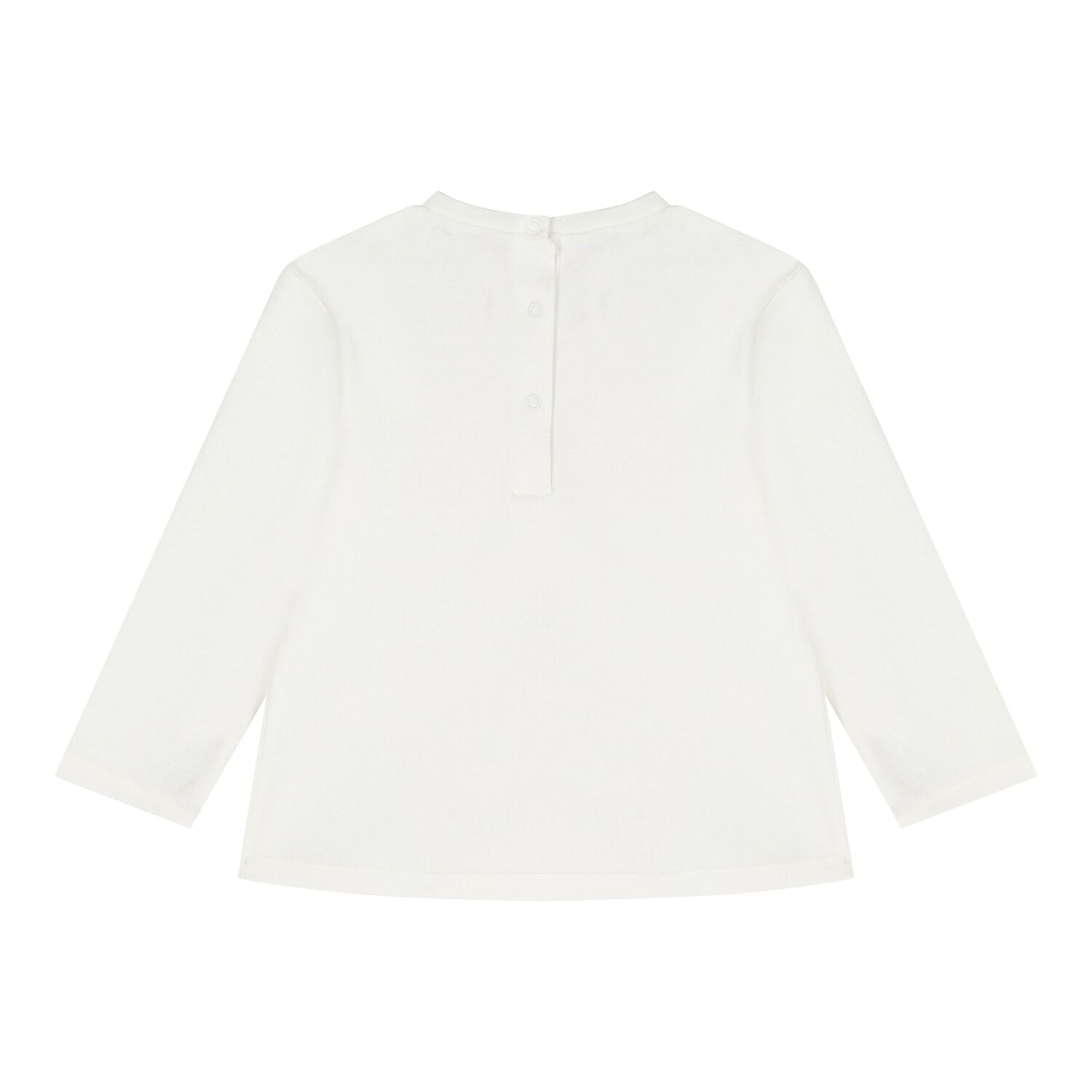 Baby Girls Ivory Bow Long Sleeve Top, 1, hi-res