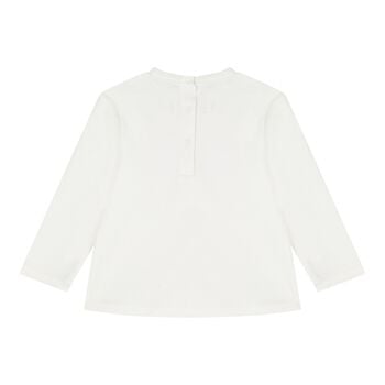 Baby Girls Ivory Bow Long Sleeve Top