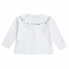 Girls White Cotton Caardigan, 1, hi-res