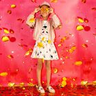 Girls White & Gold Logo T-Shirt, 1, hi-res