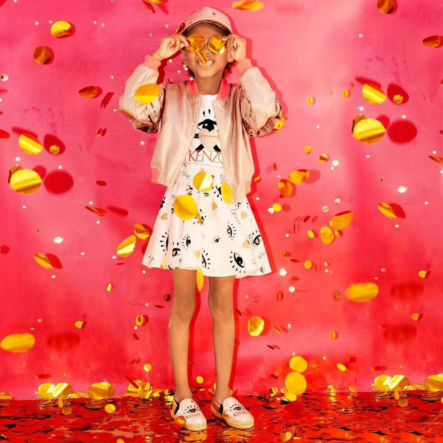 Girls White & Gold Logo T-Shirt, 1, hi-res image number null