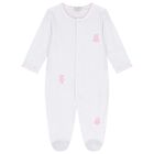 Baby Girls White & Pink Teddy Bear Time Babygrow Set, 1, hi-res