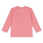 Baby Girls Pink Logo Long Sleeve Top, 5, hi-res