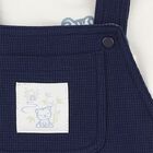 Baby Boys Ivory & Navy Blue Dungaree Set, 1, hi-res
