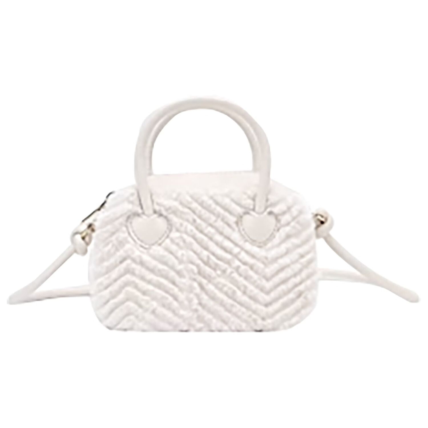 Girls Ivory Faux Fur & Leather Handbag, 1, hi-res image number null
