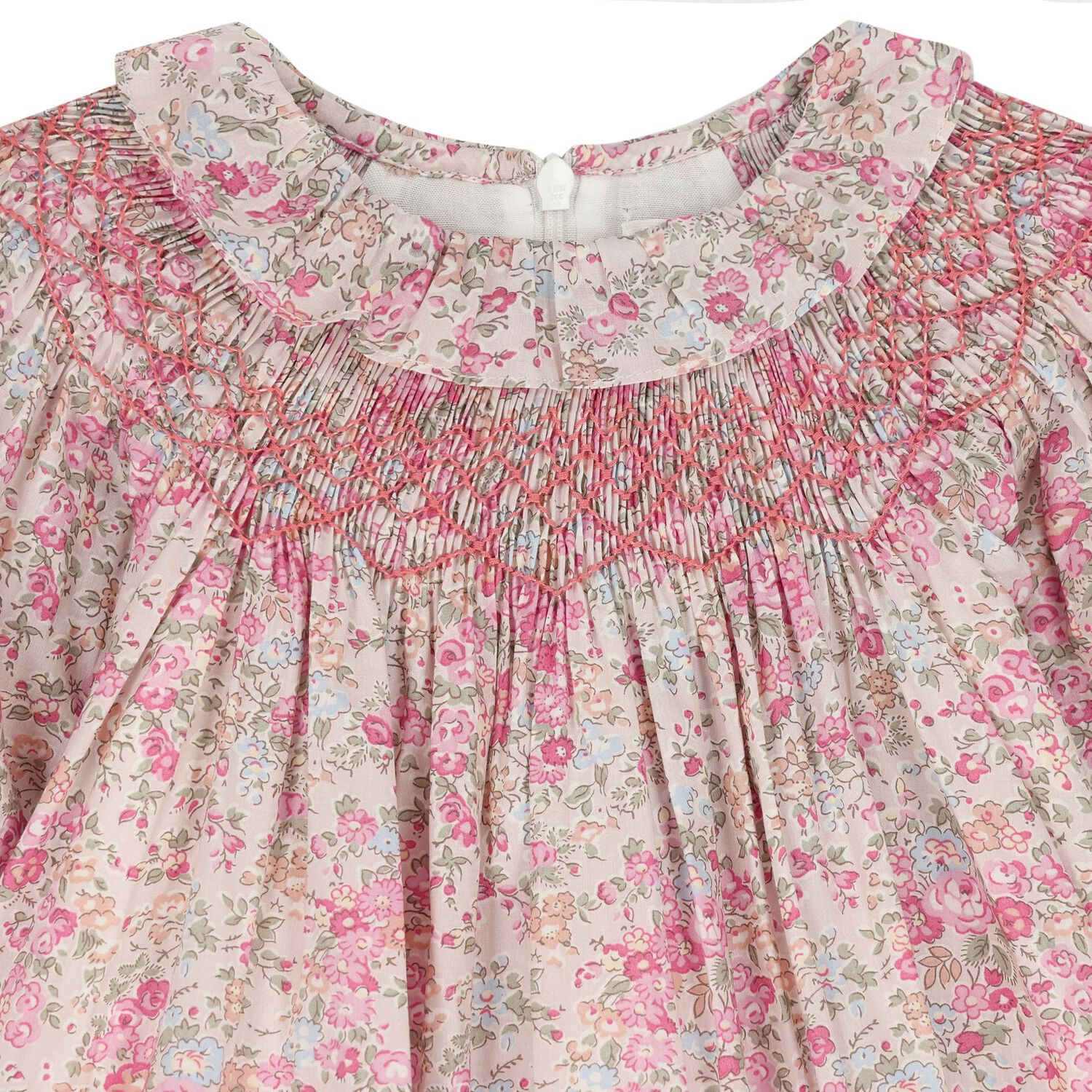 Baby Girls Pink Liberty Floral Dress, 1, hi-res image number null