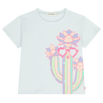 Girls Blue Catcus T-Shirt