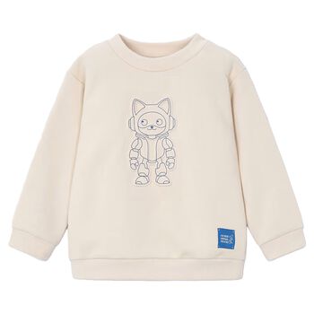 Boys Beige Robot Sweatshirt