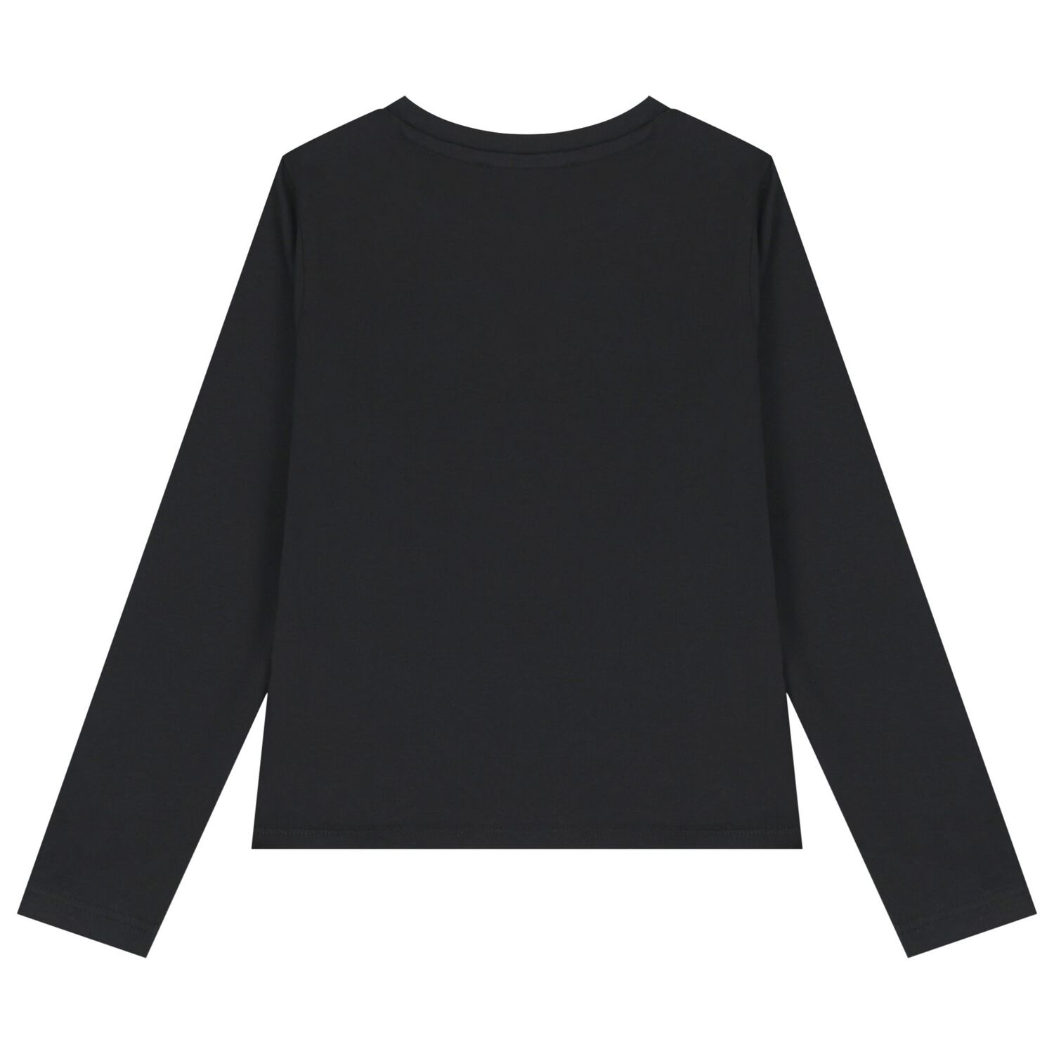 Girls Black Logo Long Sleeve Top, 1, hi-res