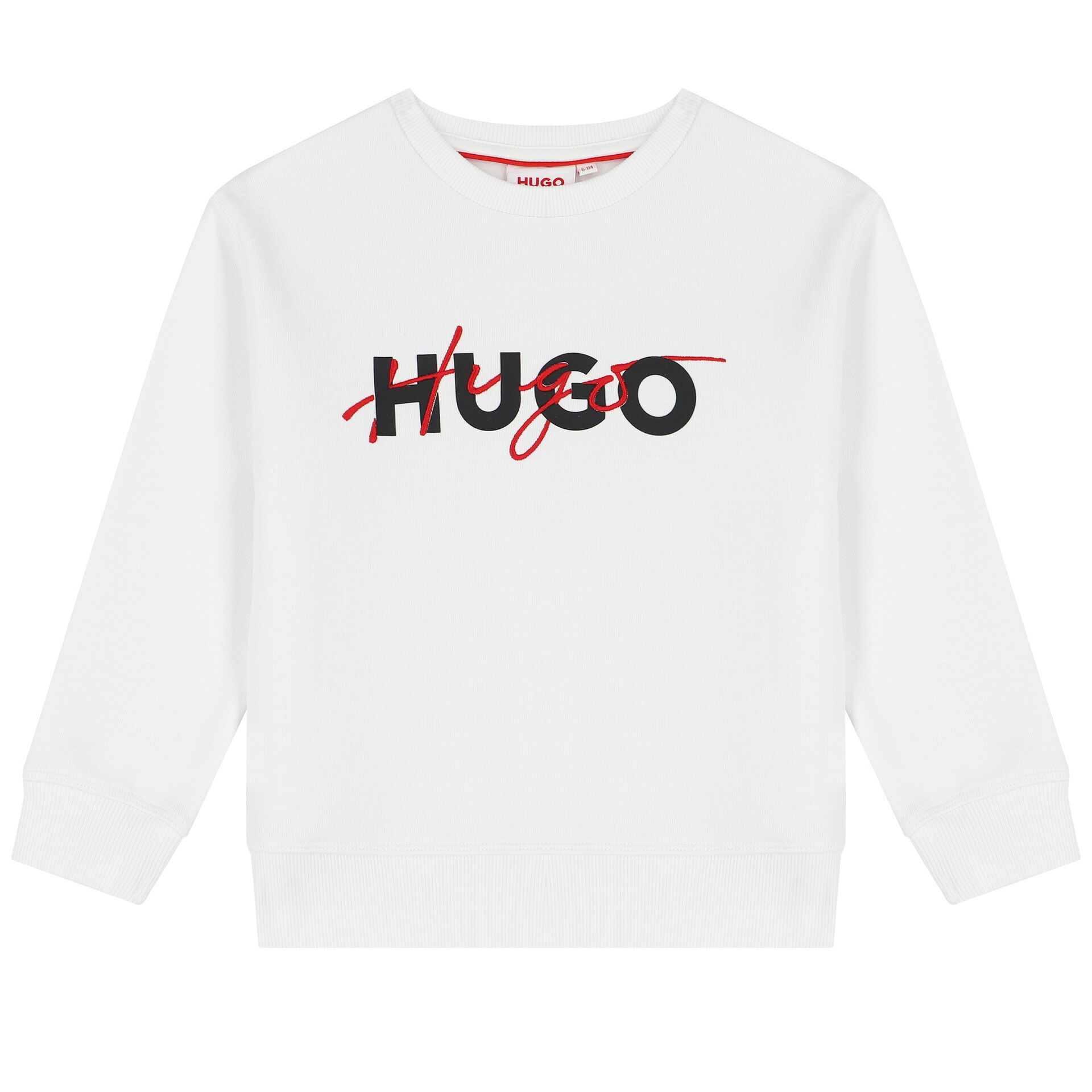HUGO Boys White Logo Sweatshirt Junior Couture