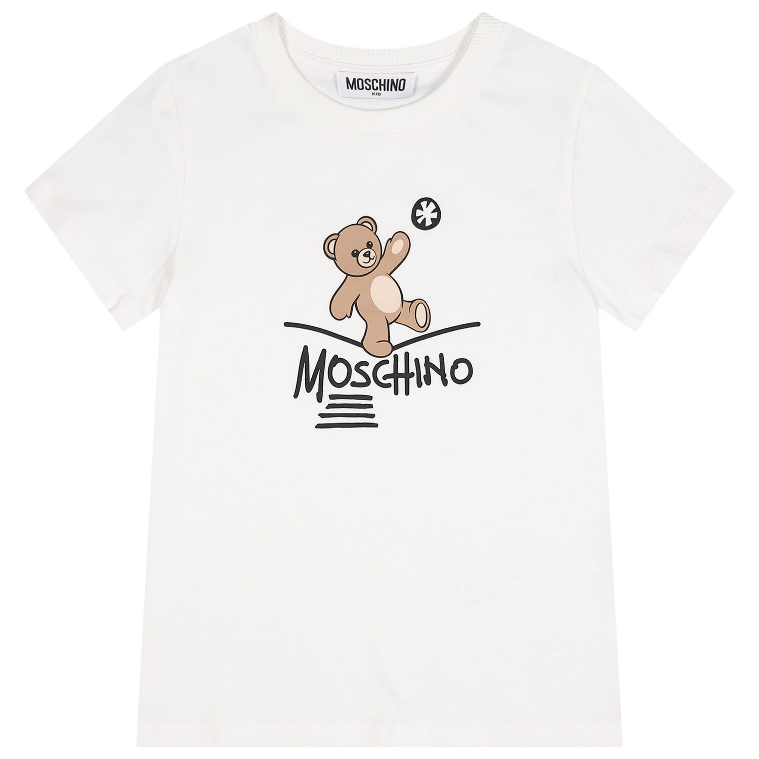 White Teddy Bear Logo T-Shirt, 1, hi-res