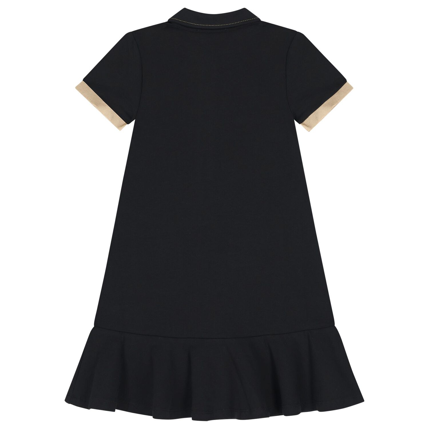 Girls Black Logo Polo Dress, 1, hi-res