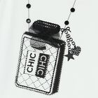 فستان بنات بطبعة حقيبة باللون الأبيض والأسود, 1, hi-res