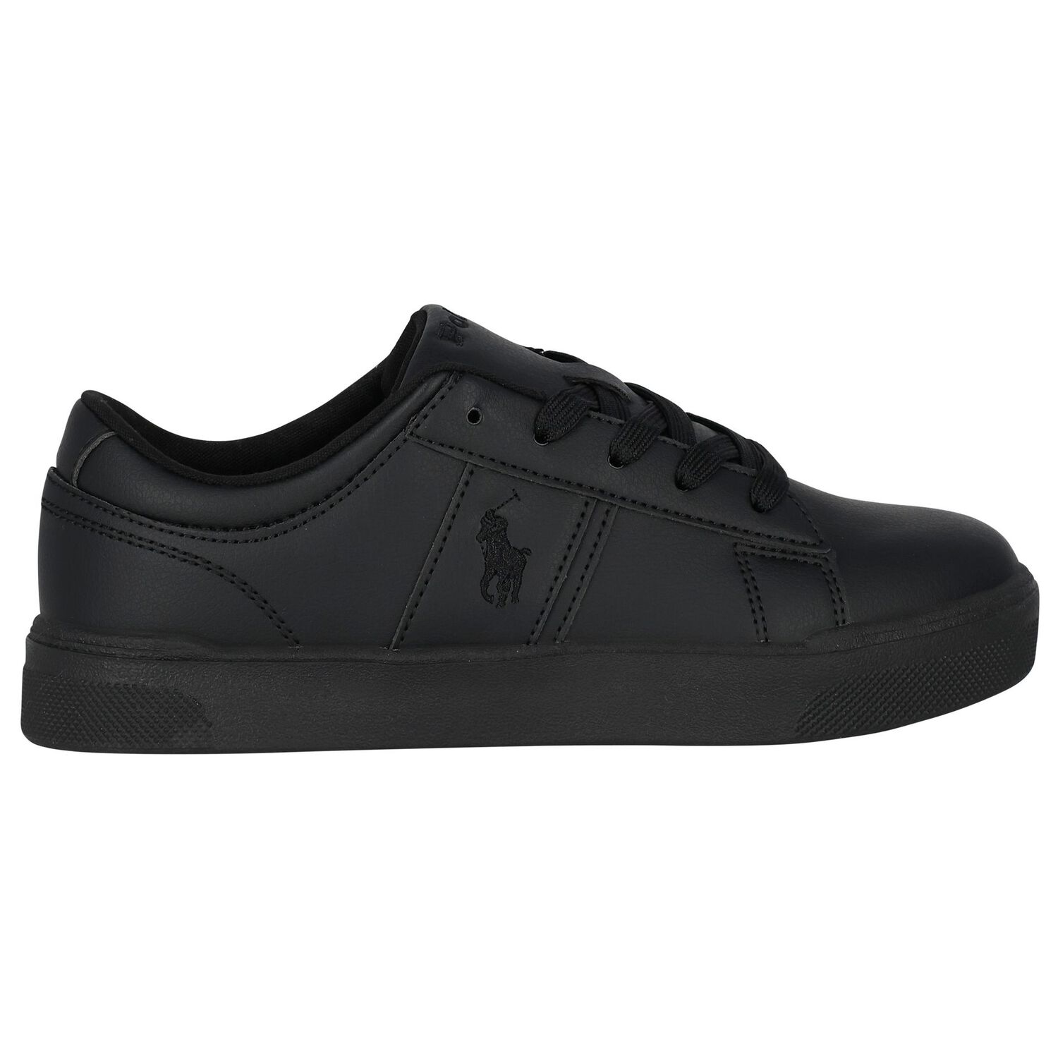 Boys Black Logo Trainers, 1, hi-res