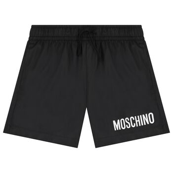 Boys Black Logo Swim Shorts