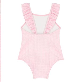 Younger Girls Pink Logo Swimsuit