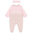 Baby Girls Pink & Gold Logo Babygrow Gift Set, 1, hi-res