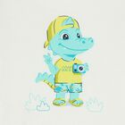 Younger Boys White & Green Crocodile Swim Shorts Set, 1, hi-res