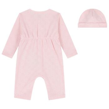 Baby Girls Pink GG Logo Romper Gift Set