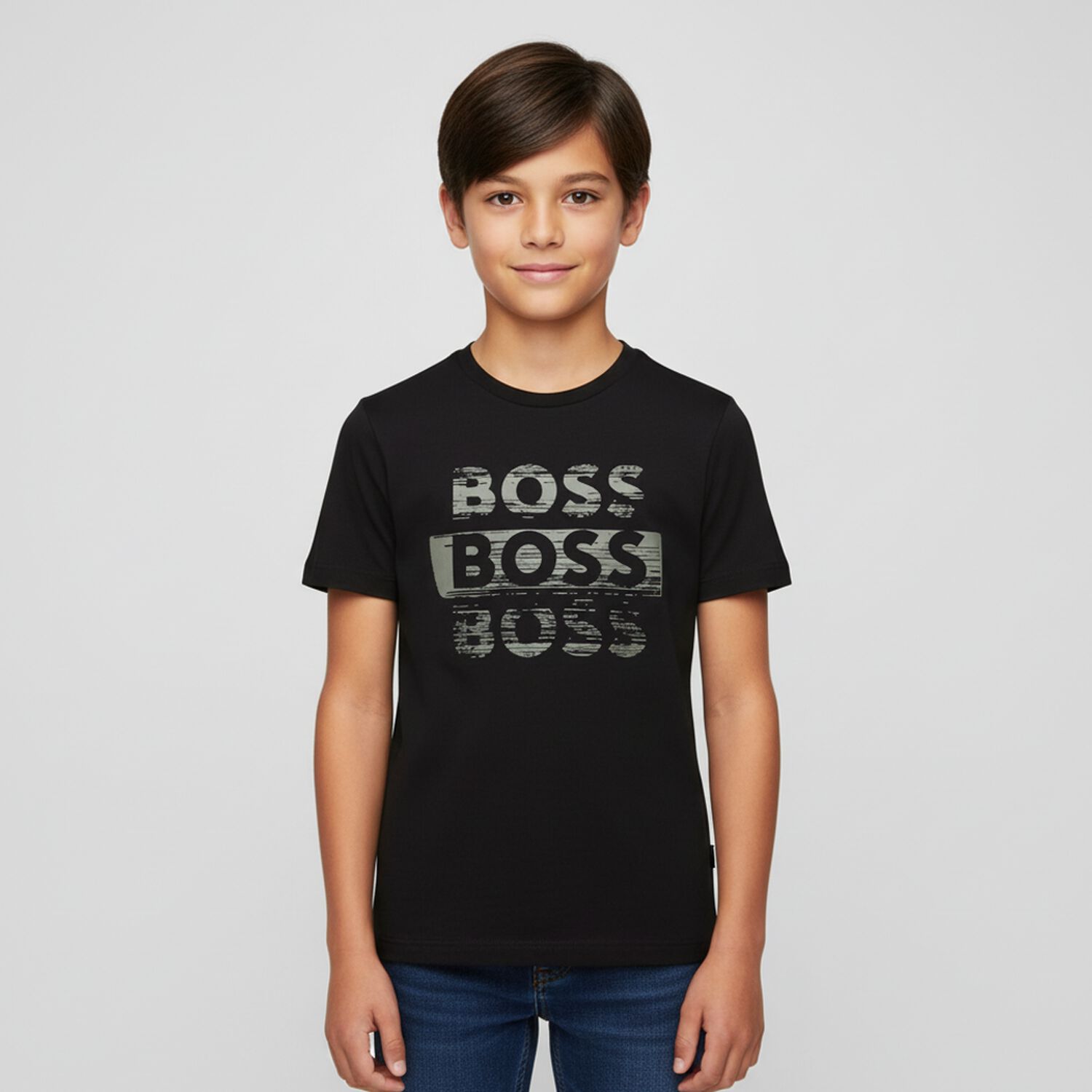 Boys Black Logo T-Shirt, 1, hi-res image number null