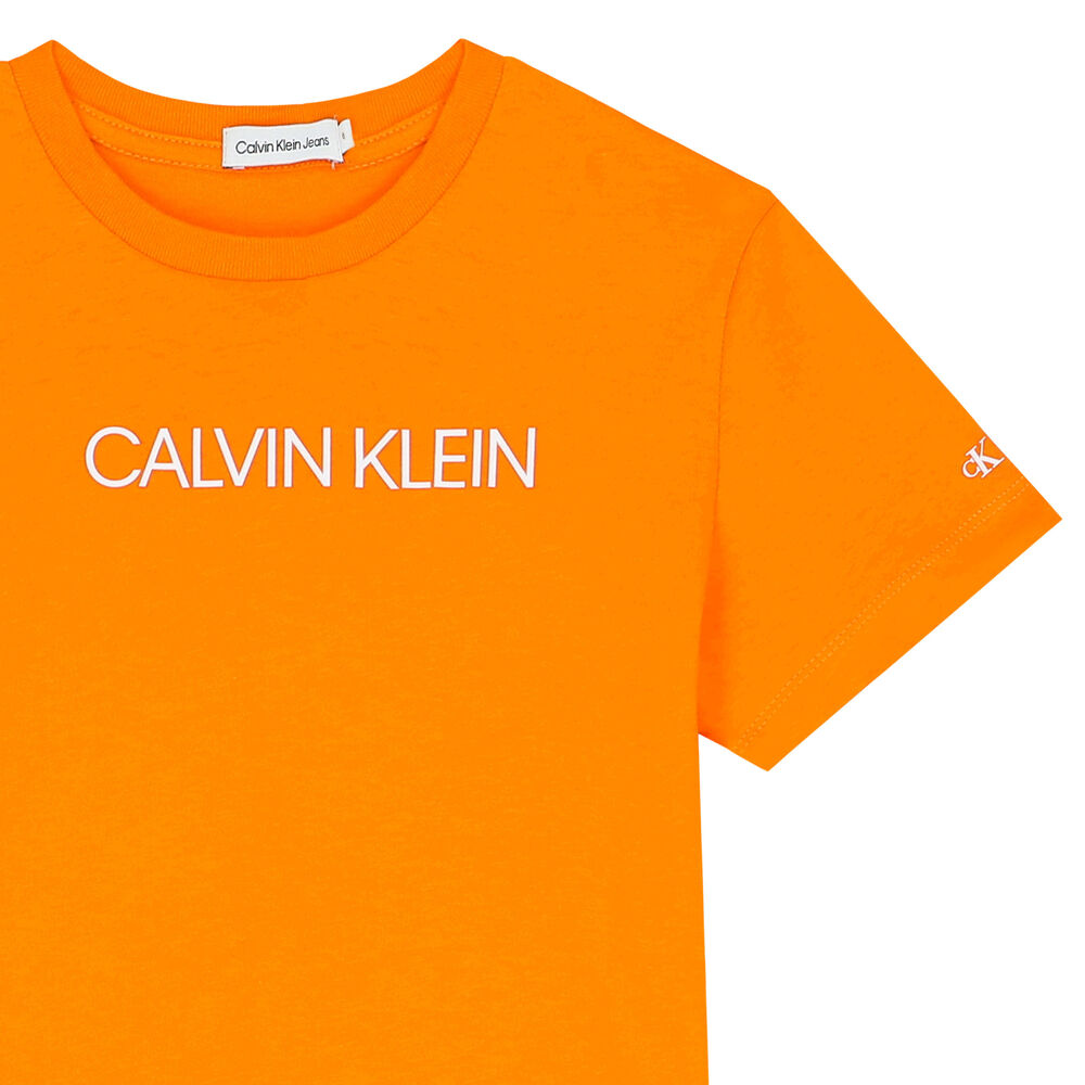 Orange T-Shirt | Klein USA Calvin Junior Logo Couture