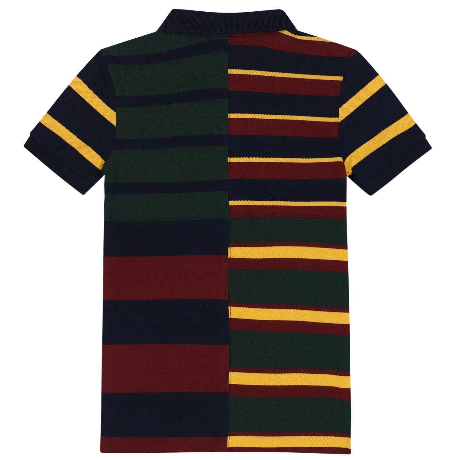 Boys Multi-Colored Striped Logo Polo Shirt, 1, hi-res image number null