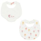 Baby Girls White & Pink Bibs ( 2-Pack ) , 1, hi-res