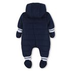 Baby Boys Navy Blue Logo Snowsuit, 1, hi-res
