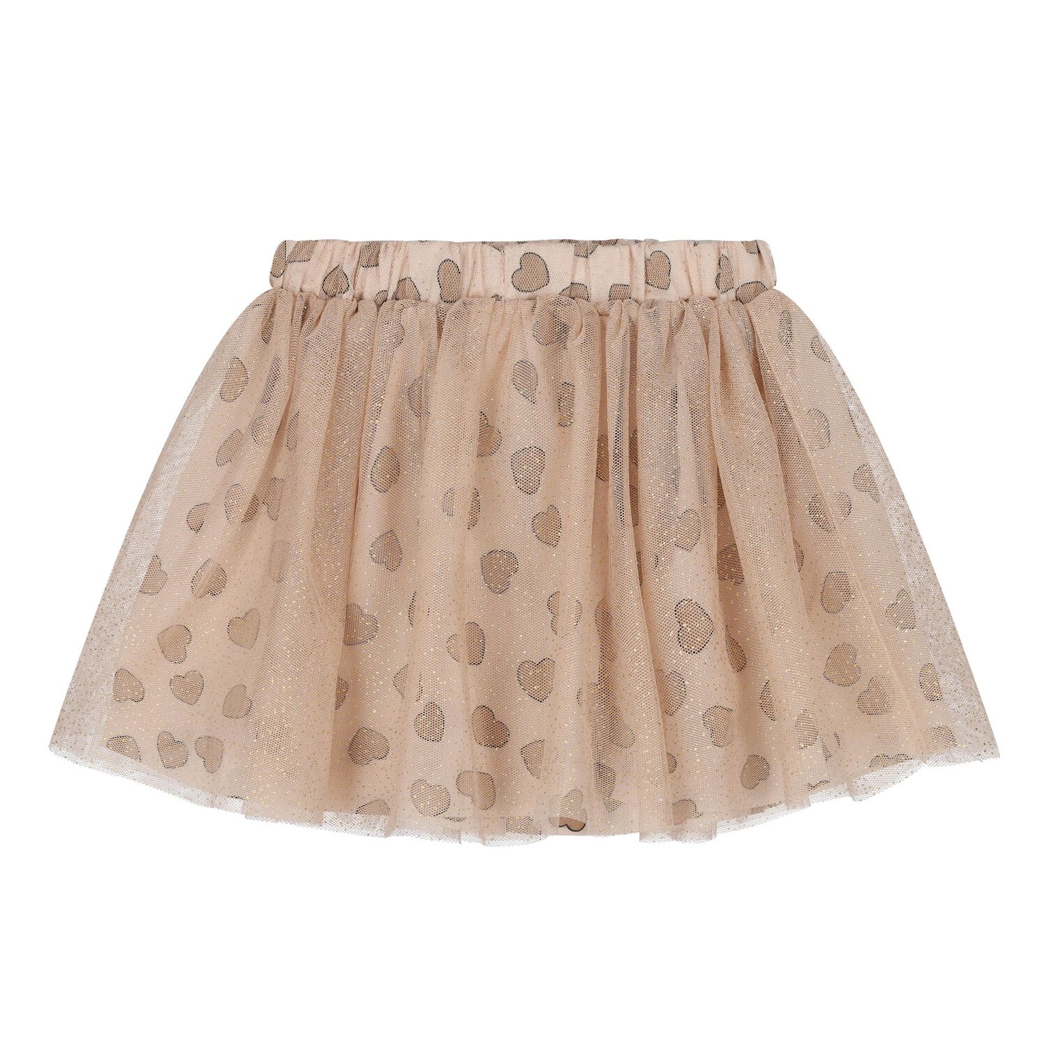Baby White & Beige Tulle Skirt Set, 1, hi-res