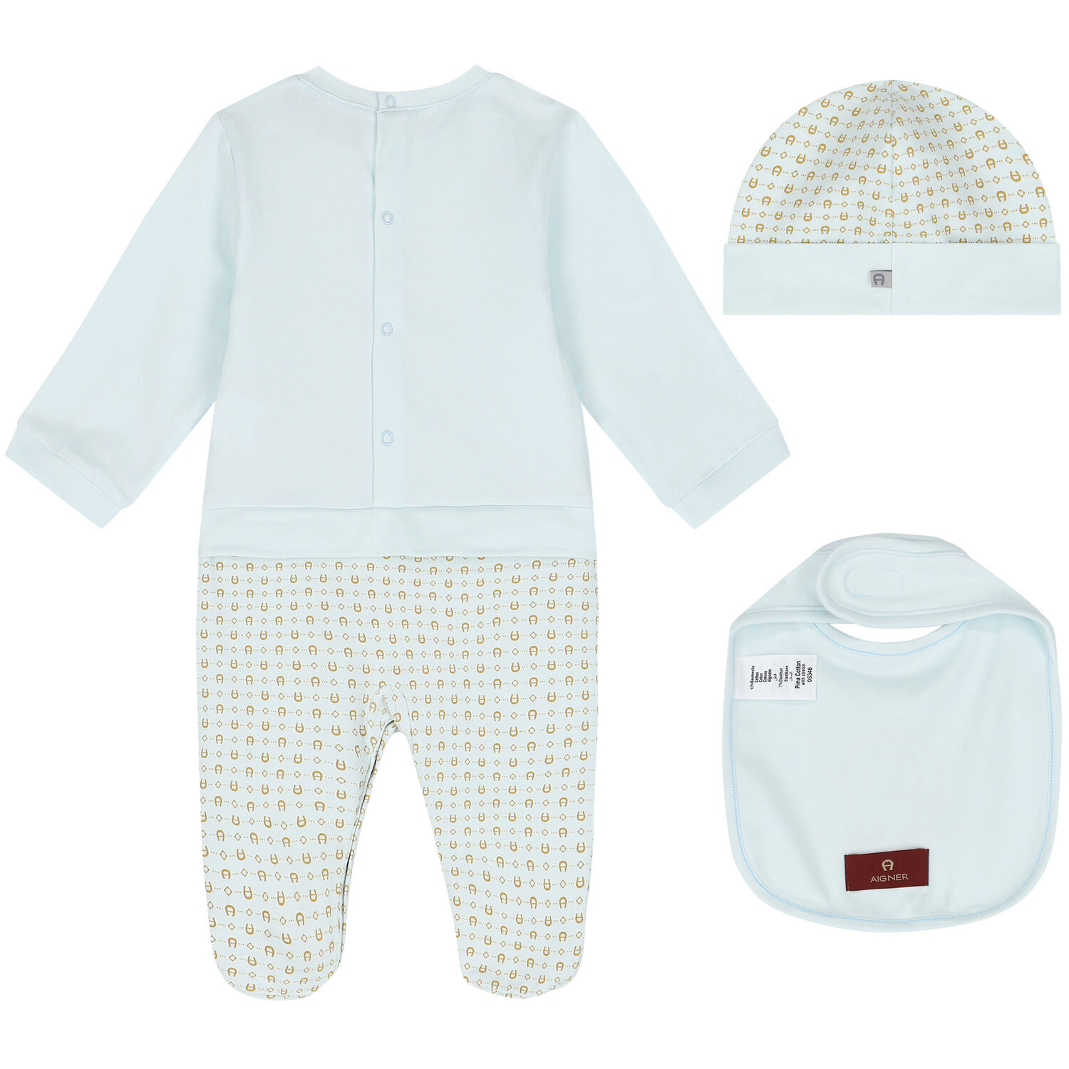 طقم أفرول بالشعار باللون الأزرق والذهبي, 2, hi-res