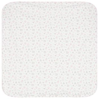 Baby Girls White & Pink Blanket