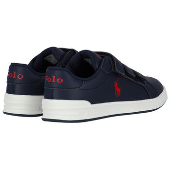 Boys Navy Blue Logo Trainers