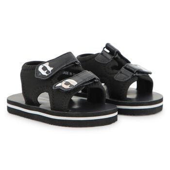 Boys Black Choupette & Karl Sandals