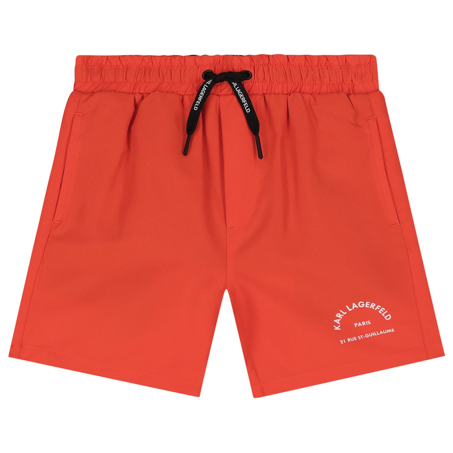 Boys Orange Logo Swim Shorts, 2, hi-res
