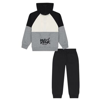 Boys Black, Ivory & Grey Tracksuit