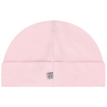 Baby Girls Pink & Gold Logo Hat