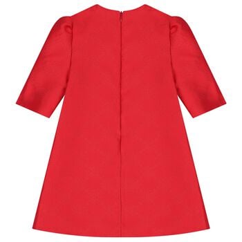 Girls Red Logo Jacquard Dress