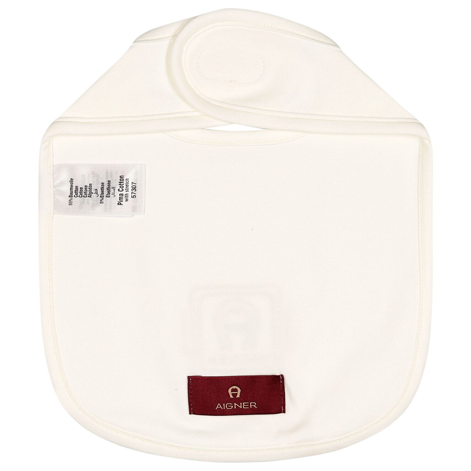 Ivory & Gold Logo Baby Bib, 1, hi-res
