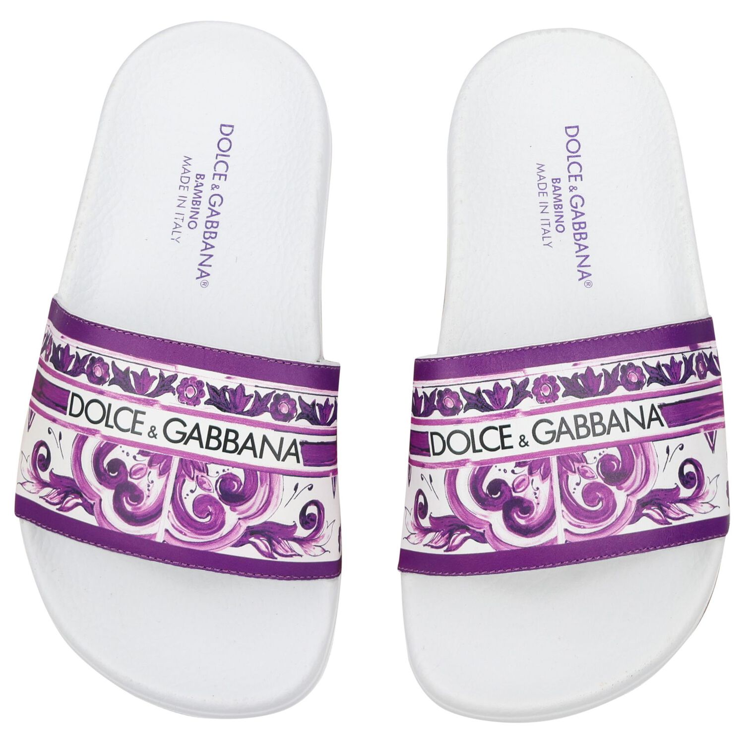 Girls White & Purple Majolica Sliders, 2, hi-res image number null