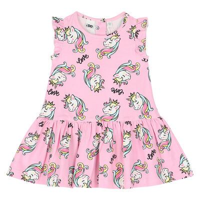 Girls Pink Unicorn Dress