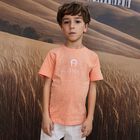 تي شيرت برتقالي بشعار للأولاد, 4, hi-res