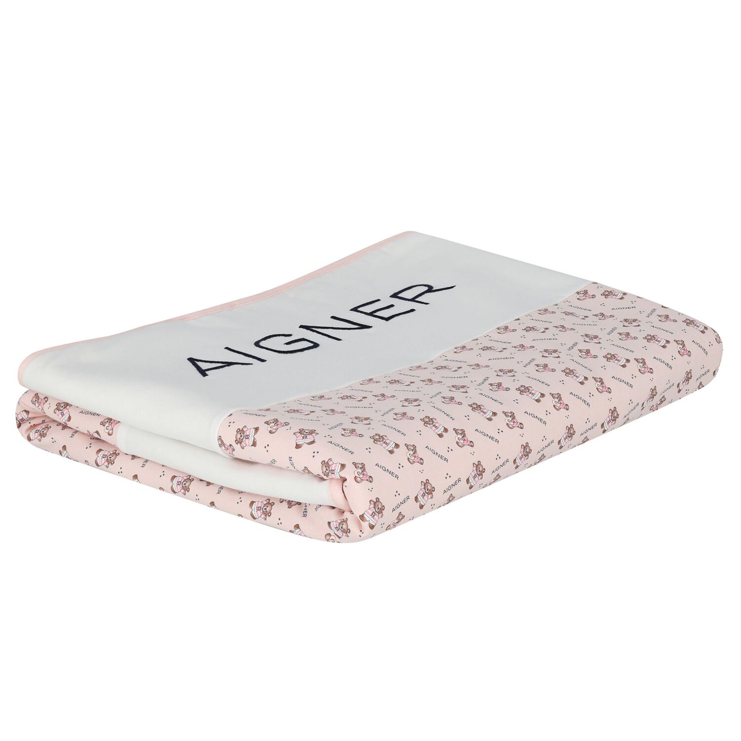 Baby Girls White & Pink Logo Blanket, 3, hi-res image number null