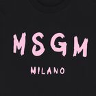 Girls Black Logo T-Shirt, 4, hi-res