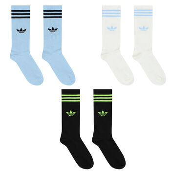 Black, White & Blue Logo Crew Socks ( 3-Pack )