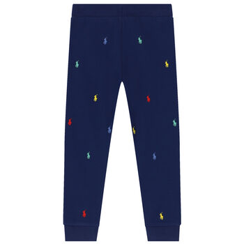 Boys Navy Blue Logo Joggers